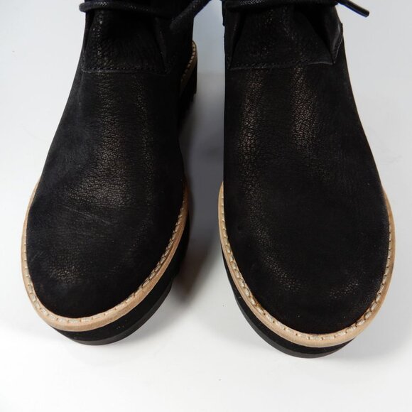 EILEEN FISHER Capa Wedge Boots Booties Size 7 Black Nubuck Leather NEW $265 - Picture 4 of 11